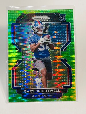 GARY BRIGHTWELL 2021 Panini Prizm GREEN PULSAR Prizm RC ROOKIE Parallel GIANTS