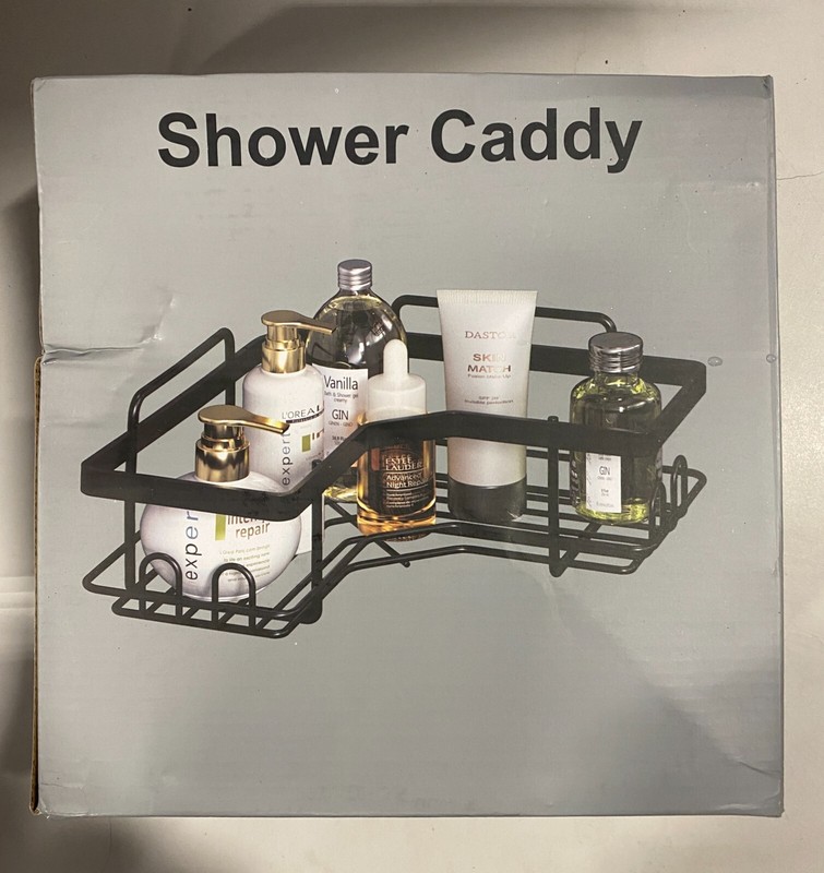 Modern Style Black Shower Caddy - Stainless Steel