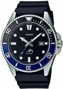 CASIO MDV106B-1A1V DURO 200M Bracelet en résine noire wDate Montre Sport analogique $90 pour homme