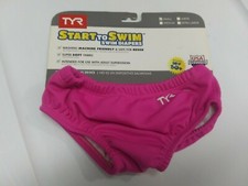 TYR Girls Small Start to Swim Swim Diapers NWT Pink UPF 50 USA Swimming