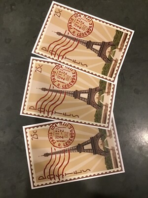 Paris, France Eiffel Tower Postmark Lantern Press Postcard New (3)