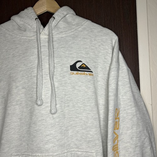 Vintage Y2K Quiksilver Mens Hoodie Sweatshirt Size Large Surf Spellout Logo - Picture 6 of 10