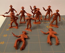 Vintage MPC Cowboys Lot Of 10 Reddish Brown