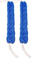 Long Stretch Back Sponge with Rope Handles Scrubber Bath Shower Blue