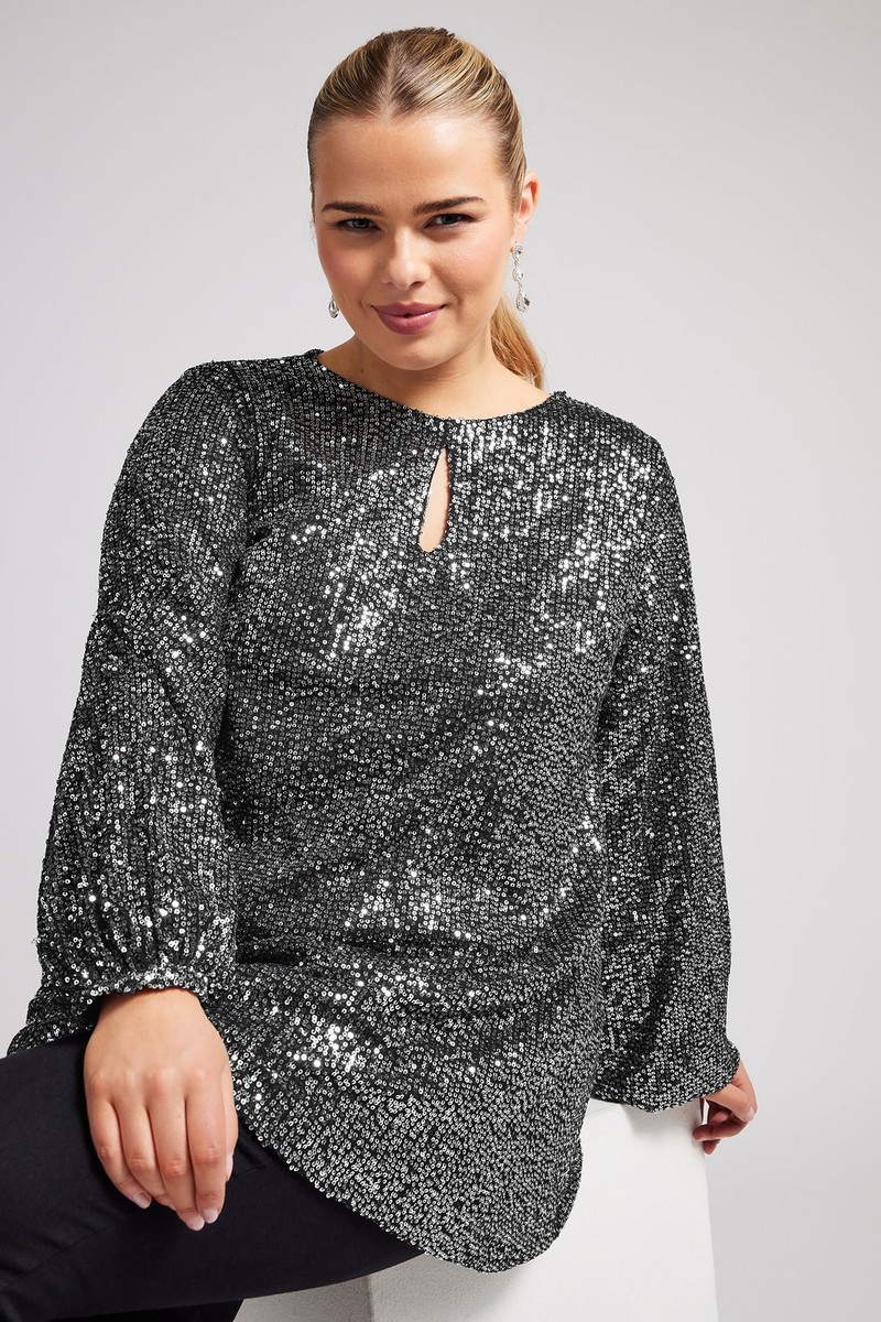 plus size sequin tops blouse