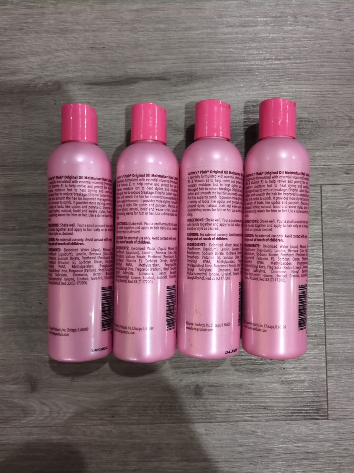 4 PACK Luster's Pink Original Oil Moisturizer Hair Lotion w/ Vitamin E, 8 fl oz