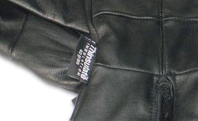 Guantes de invierno para motocicleta Guantelete de cuero liso Nuevos con forro aislante con cremallera Foto 4 de 4
