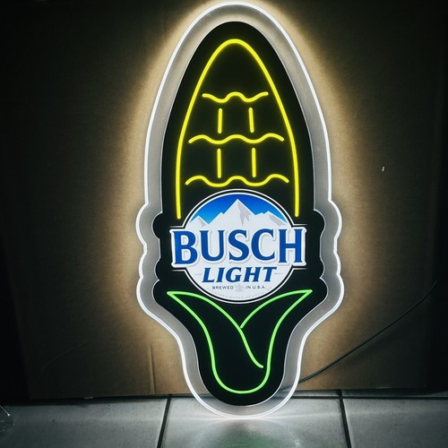 Busch Light beer Corn cob Farmers led light up sign 25x13 bar Pub Budweiser new - Picture 2 of 10