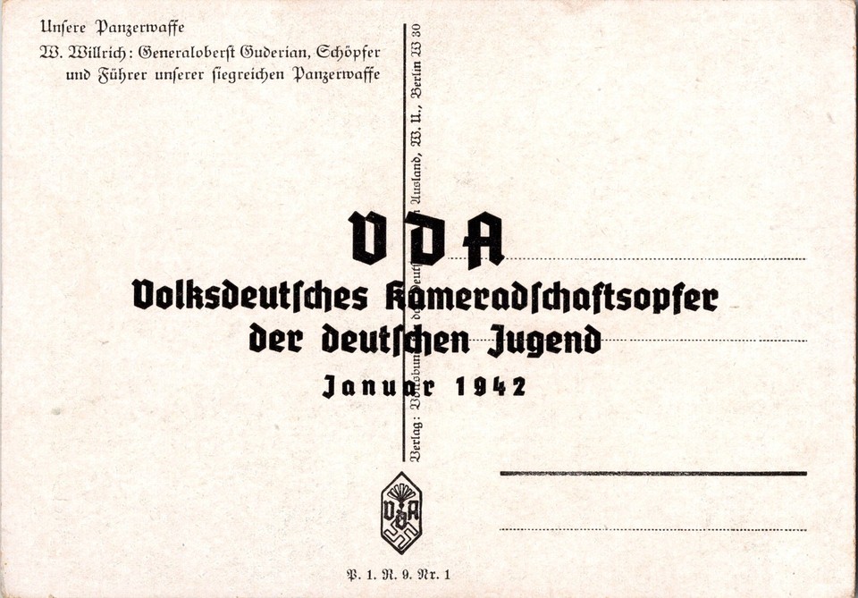Mint Germany Army PPC Picture Postcard Field Marshall Heiz Guderian ...