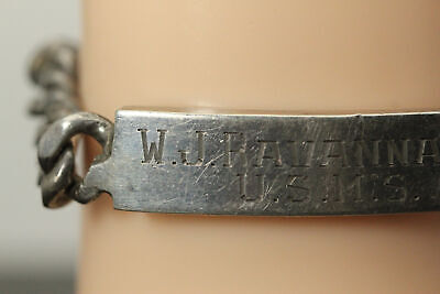 Sterling Silver Heavy WWII Vintage Marine Corps ID Bracelet Sterling Silver Heavy WWII Vintage Marine Corps ID Bracelet