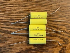 Qty 5 New .15 uf 2000v Yellow Film Capacitors for Heathkit Axial 2kv 1.6kv sub