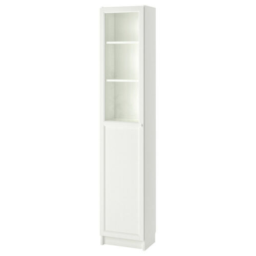 IKEA OXBERG/BILLY librería panel/puerta cristal 40x30x202 cm blanco/cristal - Zdjęcie 1 z 4