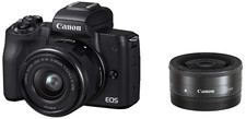 USED Canon EOS Kiss M double lens kit EF M 22mm 15-45mm FREESHIPPING