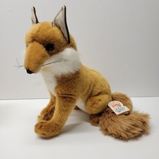 HANSA Sitting Toe Fox Plush Realistic Stuffed Animal Posable Legs W Hangtag
