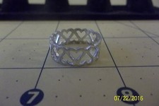 Sterling Silver Heart Cut-Out Band Ring 8 b