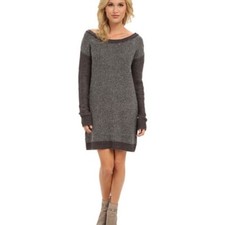 BCBGeneration Long Sleeve Knit Tunic Dress Heather Charcoal XSS NWT