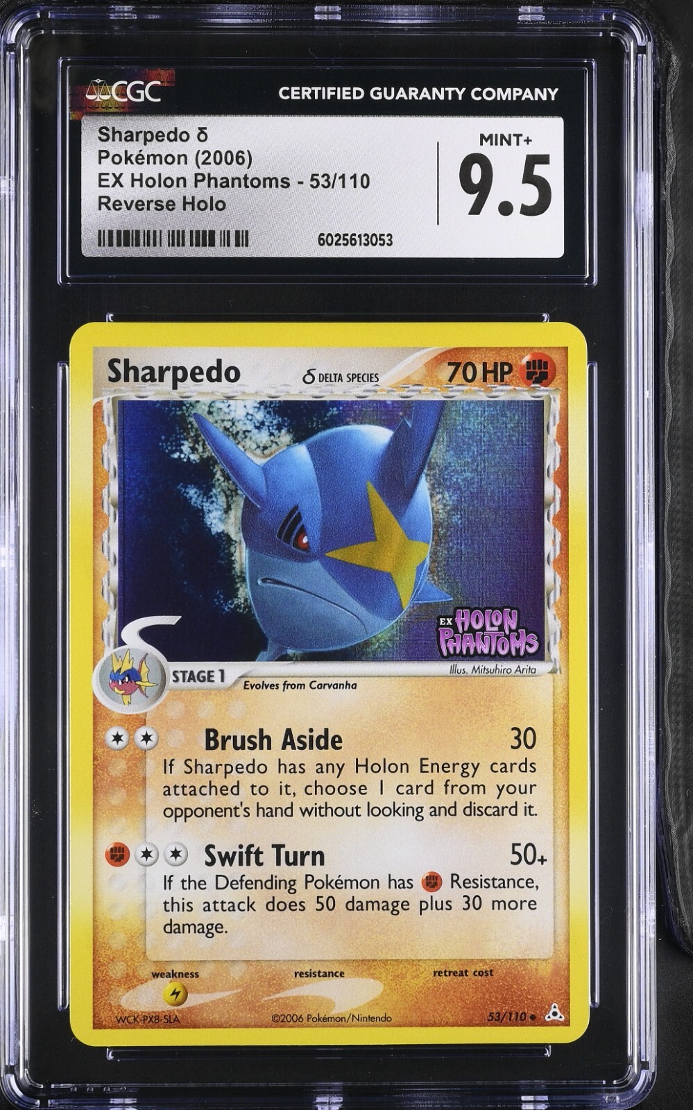 CGC 9.5 Sharpedo Reverse Holo 53/110 EX Holon Phantoms 2006 Pokemon Card