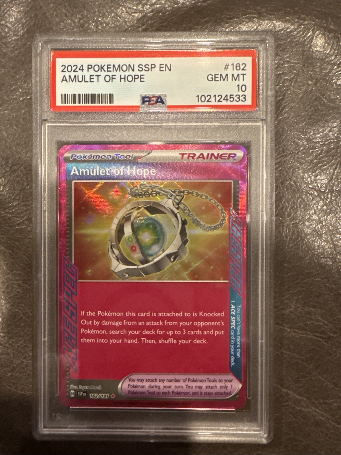 2024 Pokémon Surging Sparks EN Amulet Of Hope Ace-spec Psa 10