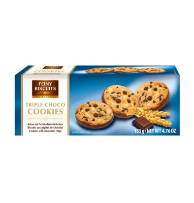 Feiny Biscuits Triple Choco Cookies Kekse mit Schokoladestückchen 135g