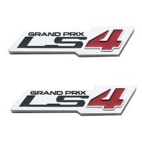 2pcs Ls4 Grand Prix Fender Emblem Badge For Zr1 Silverado Chrome Red