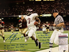 MICHAEL VICK VIRGINIA TECH HOKIES 8 INSCRIPTIONS  JSA AUTHENTICATED SIGNED 16x20