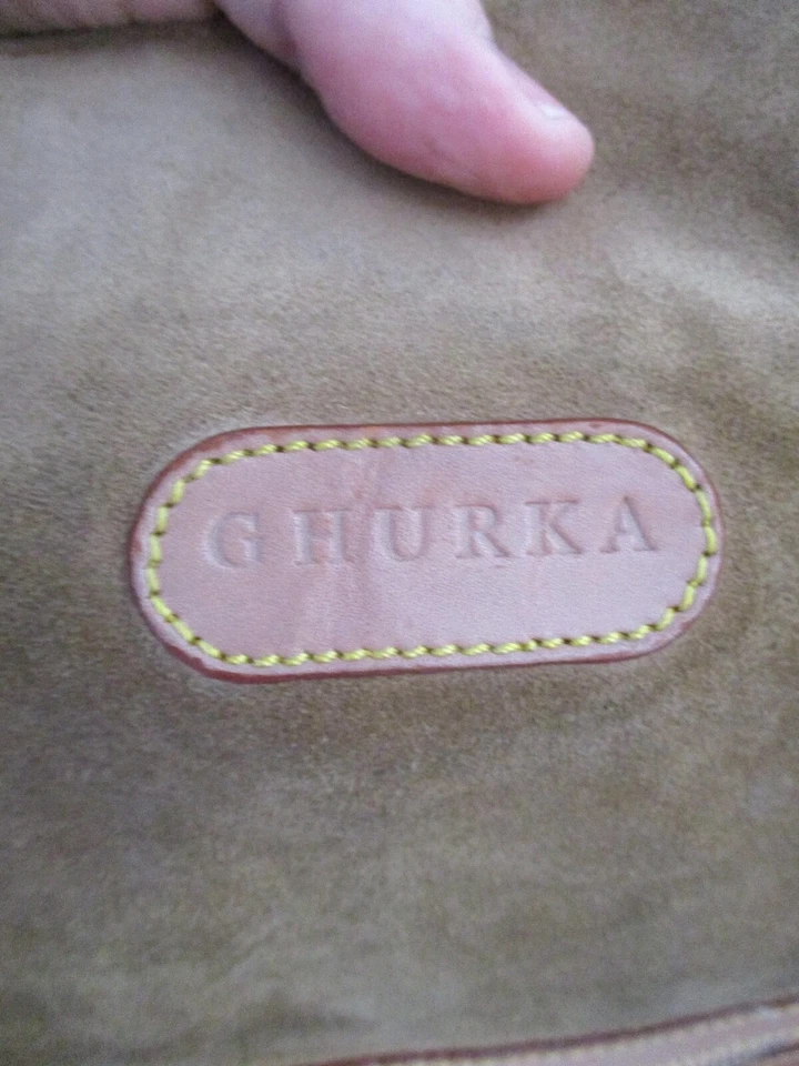 Ghurka Nessa recent beige tan suede leather slouchy crossbody bag 17 in - Image 4 of 4