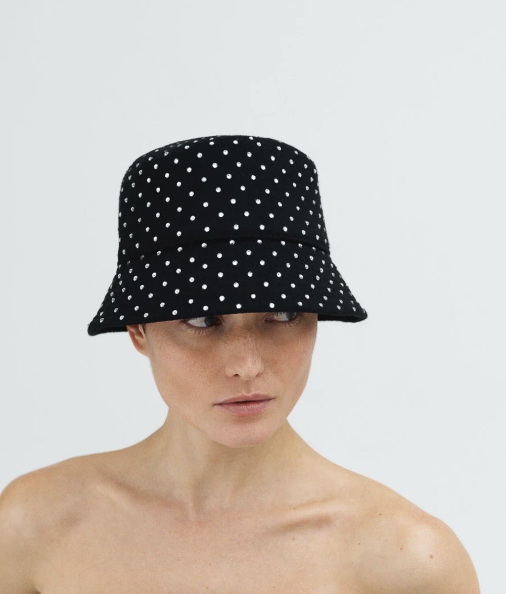 ハット RUSLAN BAGINSKIY FW22 Crystal bucket hat (BCT101WDMD BLACK) Ruslan Baginskiy Crystal-embellished Bucket Hat black color