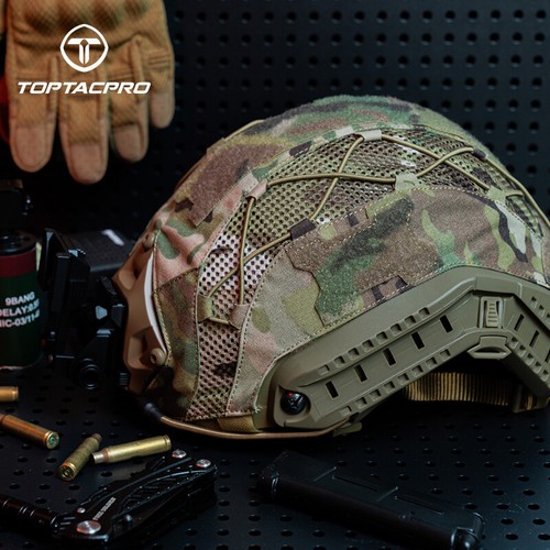 TOPTACPRO Tactical Helmet Cover for FAST Original Headwear Cover Multi-camo  - Afbeelding 1 van 14