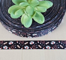 5/8 inch 1 YD Healthcare Hero Grosgrain Ribbon Nurse Doctor CMA Medical Heart