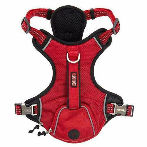 KONG Dog Harness Reflective Waste Bag Pocket Red Small Girth 1622â Comfort for sale online eBay