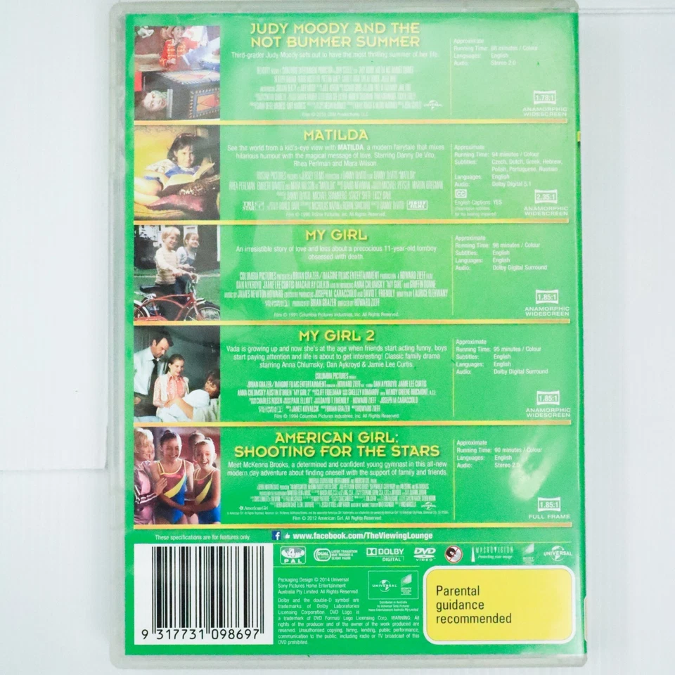 Películas de comedia familiar Matilda / My Girl / Judy Moody / My Girl 2 (DVD, 2006) Foto 2 de 4