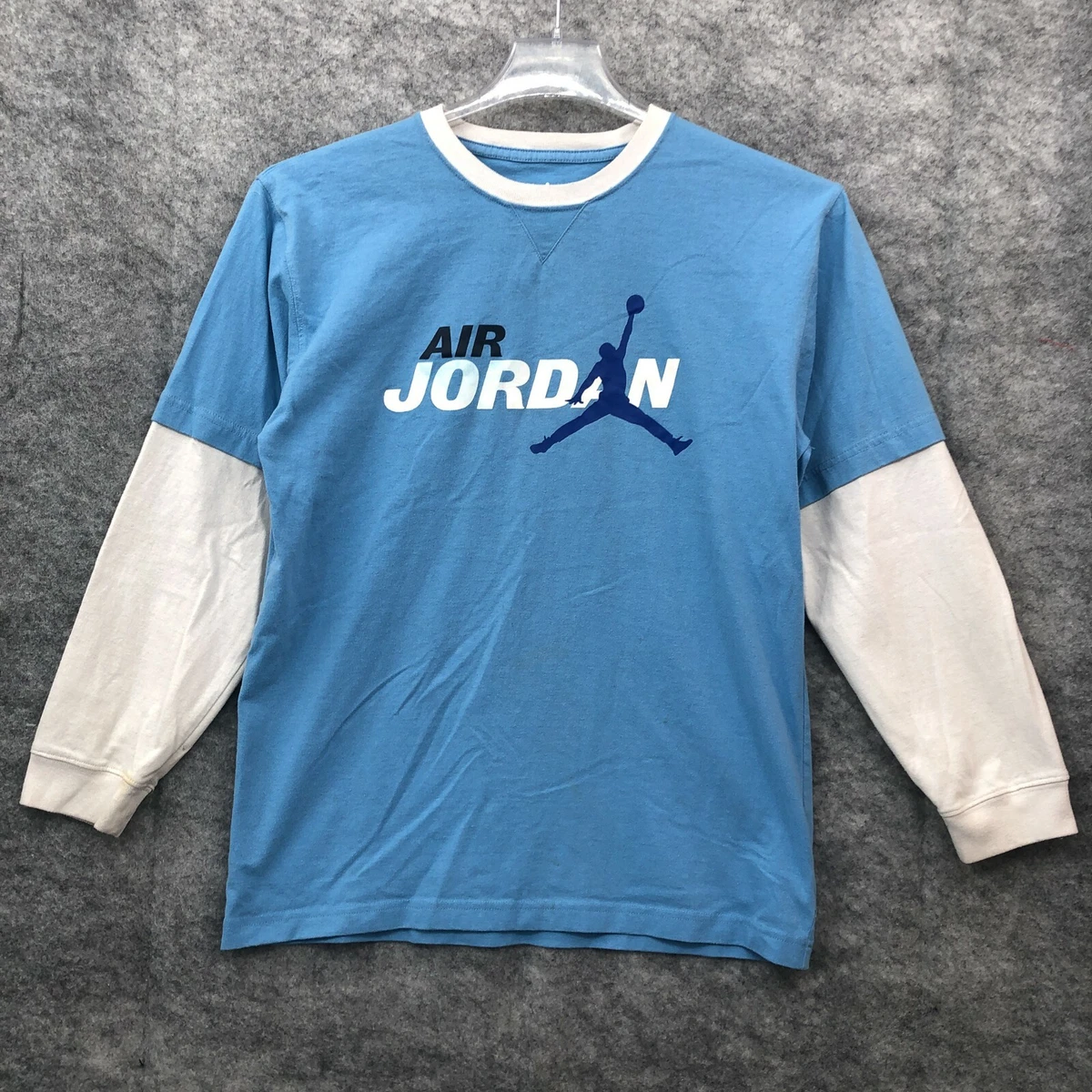 blue long sleeve jordan shirt