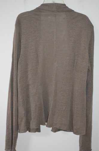 Eileen Fisher Brown 100% Linen Long Sleeve Cardigan Sweater Size M - Picture 7 of 12