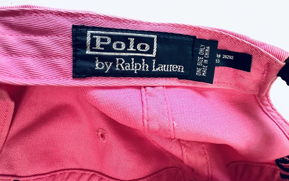 Polo Ralph Lauren Vintage Pink Pony Logo Leather Strap back Polo Ralph Lauren Vintage Pink Pony Logo Leather Strap back