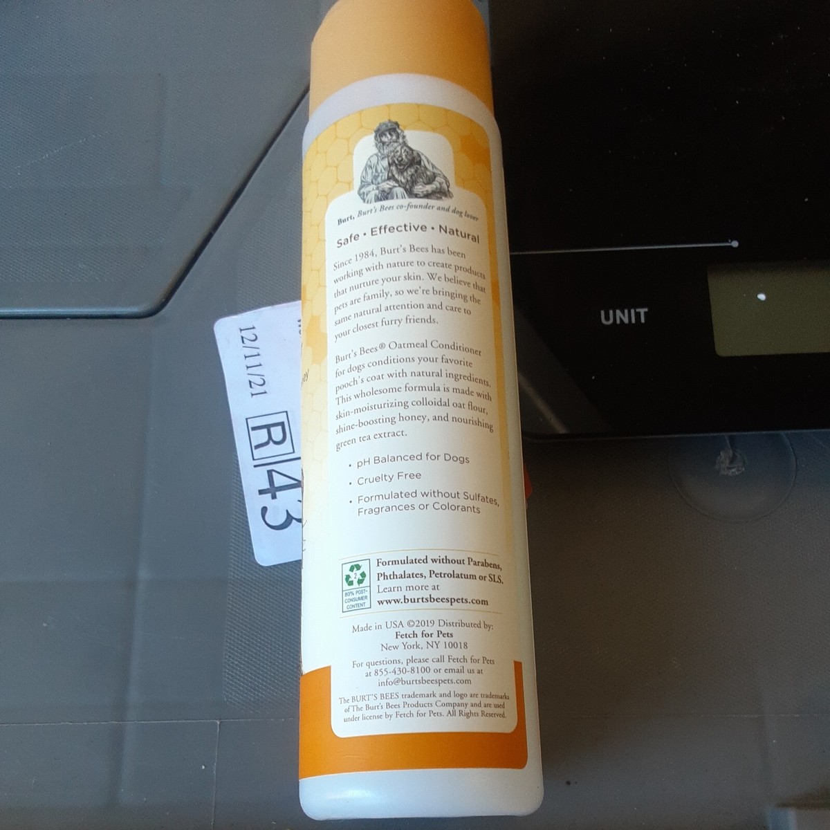 Burt's Bees for Dogs Natural Oatmeal Conditioner with Colloidal