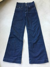 del forte organic denim cotton/spandex ladies embroidered jeans size 31 USA made