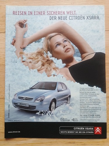 Citroen Xsara, Werbung, Werbeanzeige, Reklame, mit Claudia Schiffer, 2000