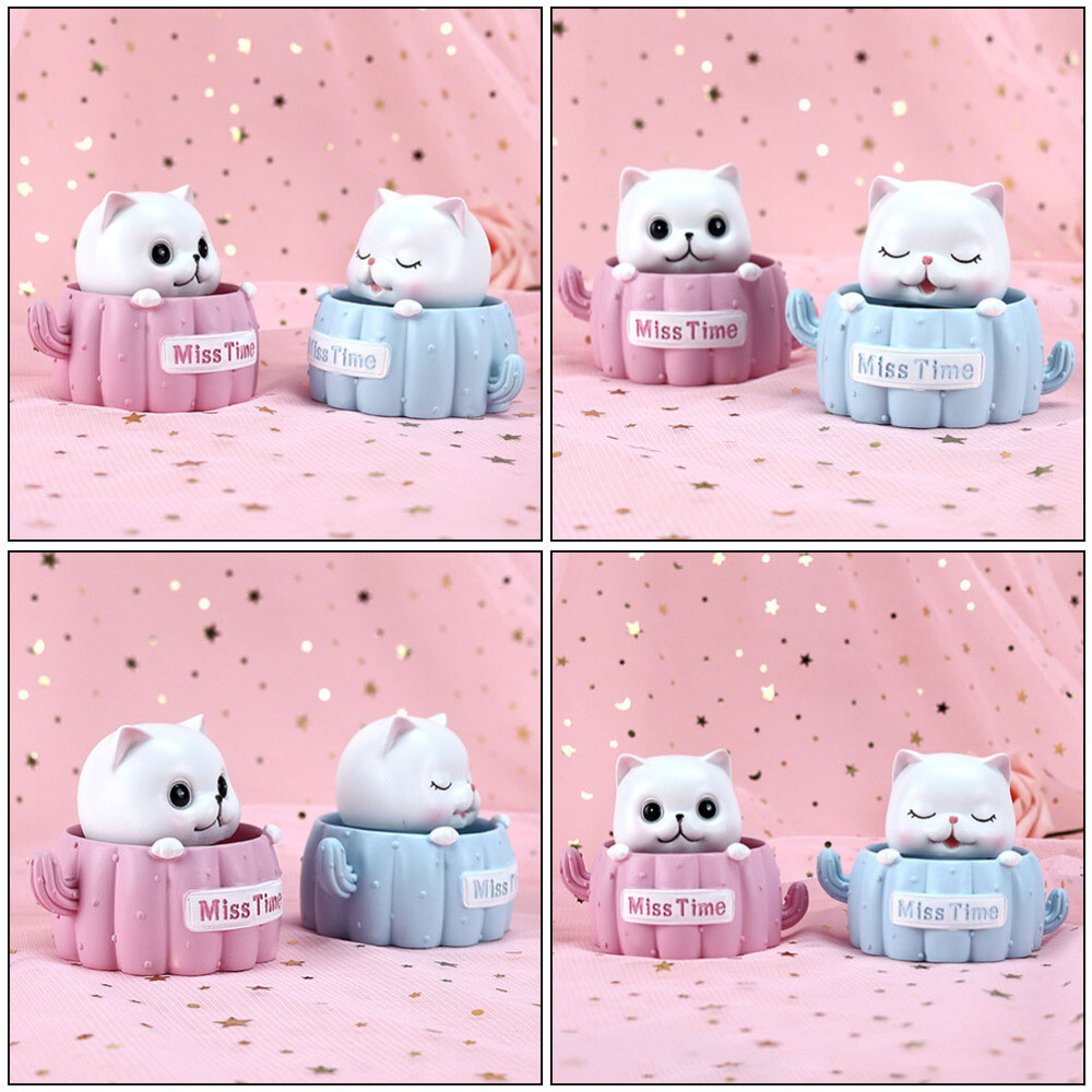 Cat Ornaments Synthetic Resin Bobblehead Animals Car Dashboard Toy eBay