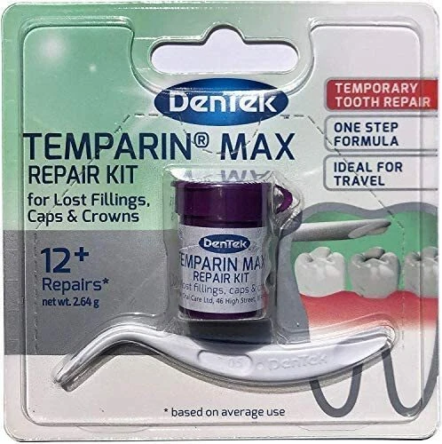 DENTEK Temparin Max Home Dental Repair Kit For Repairing Lost Fillings And Loose Caps