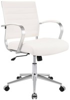 BüRostuhl Oakland Echtleder Weiß