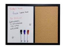 Combination Board Magnetic Dry Erase Board  Corkboard,24''x18'' Combo Board,...