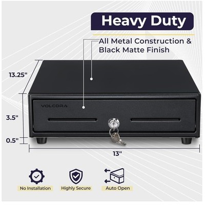 Secure Key-Lock Cash Register Drawer for Small Businesses