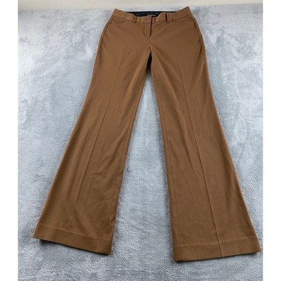 Express Editor Brown Flare Leg Dress Pants Womens 4R Camel Mid Rise Trousers