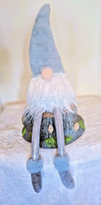 GNOME Blue Silver 24" Sitting on a 4"x 10" Stump Weighted Plush
