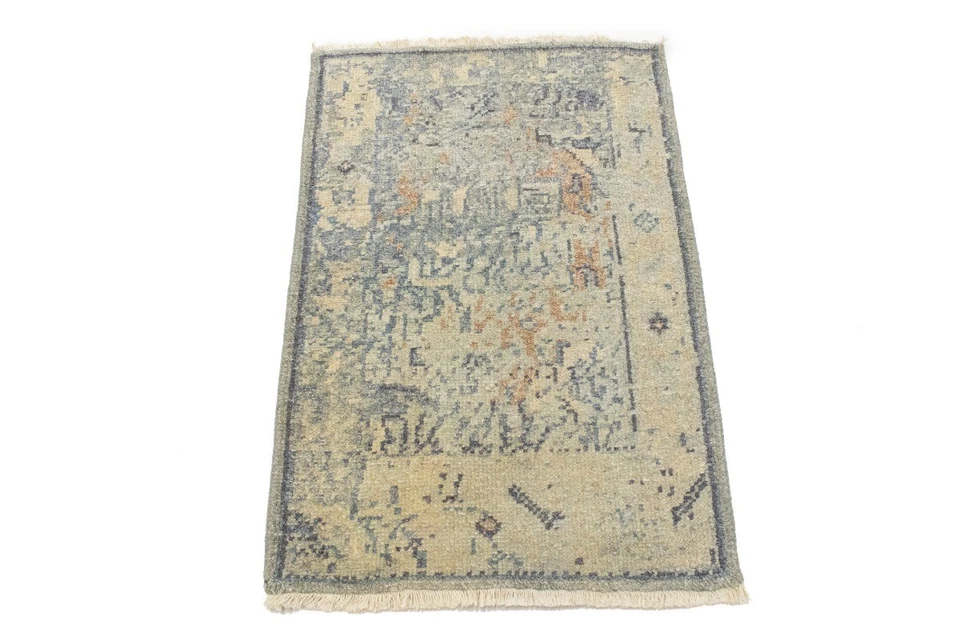Vintage Style Distressed Heriz Rug Transitional Oriental Carpet Decor 2X3 ft - Image 2 of 4