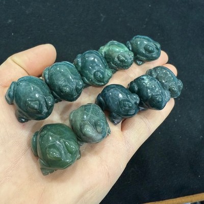 10pc natural agate Toad Reiki quartz Crystal Skull Decor Gift