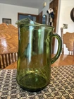 Green Avocado Glass Pitcher Anchor Hocking Vintage Mid Century Modern