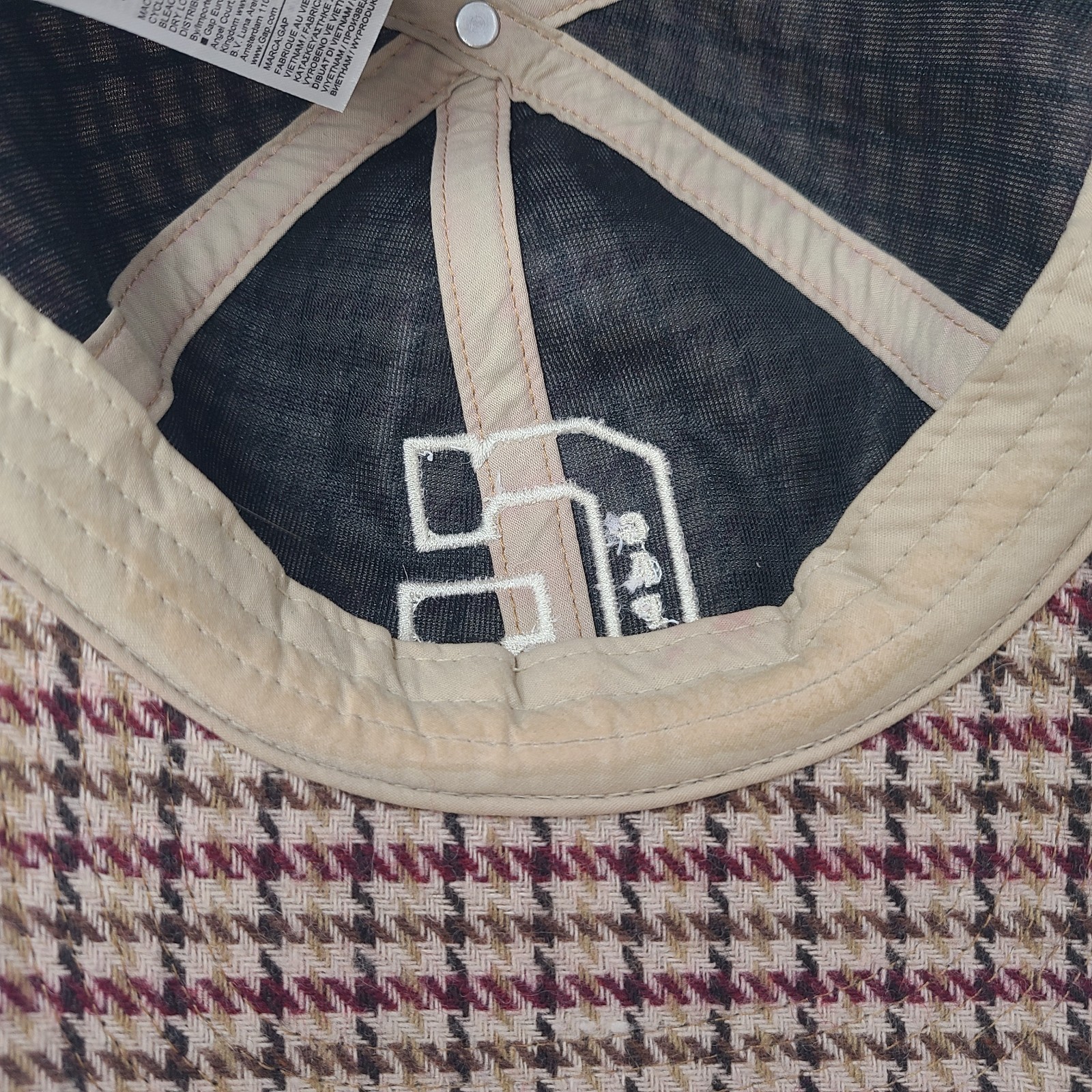 Gap Hat Adjustable Houndstooth Wool Blend Strapba… - image 11