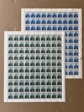 Norway King Haakon VII Mint Sheets – 1kr Green & 1.50kr Blue – WWII Era