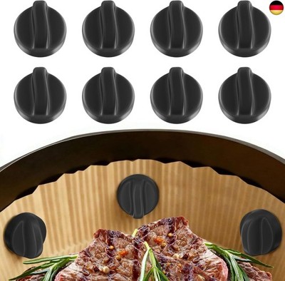 8 Stück Hitzebeständig Silikon Magnete für Airfryer, Sicherer Halt für Bac